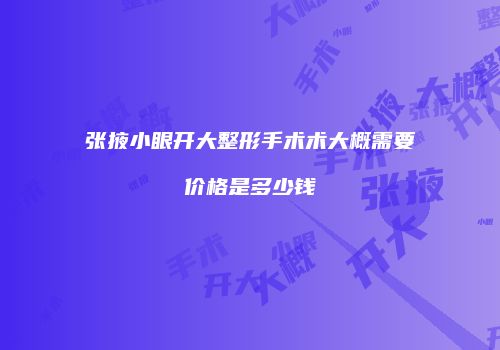 张掖小眼开大整形手术术大概需要价格是多少钱