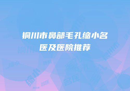 铜川市鼻部毛孔缩小名医及医院推荐