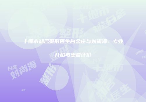 十堰市知名整形医生白金庄与刘尚海：专业介绍与患者评价
