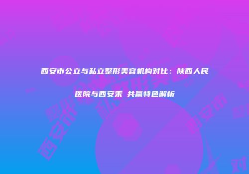 西安市公立与私立整形美容机构对比：陕西人民医院与西安禾渼共赢特色解析