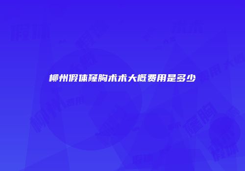 柳州假体窿胸术术大概费用是多少