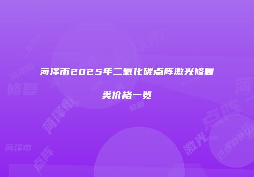 菏泽市2025年二氧化碳点阵激光修复类价格一览