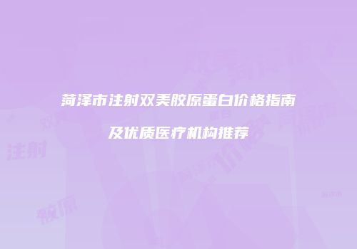 菏泽市注射双美胶原蛋白价格指南及优质医疗机构推荐