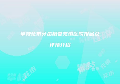 攀枝花市牙齿根管充填医院排名及详情介绍