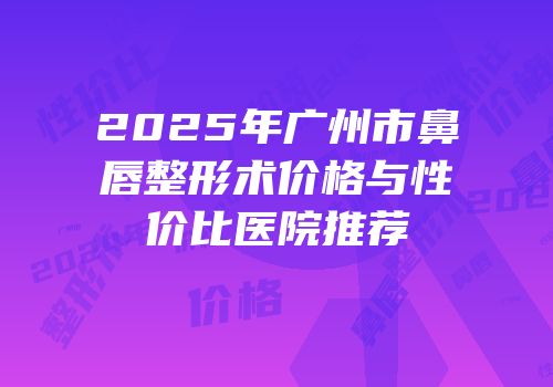 2025年广州市鼻唇整形术价格与性价比医院推荐