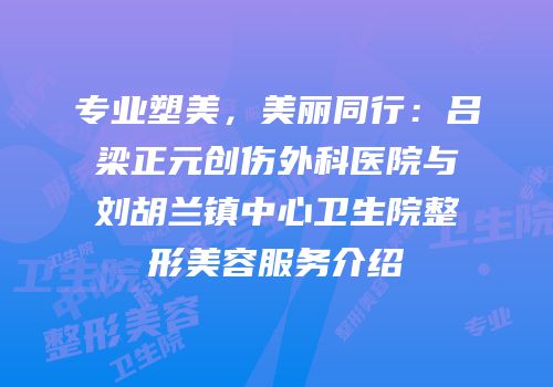 专业塑美，美丽同行：吕梁正元创伤外科医院与刘胡兰镇中心卫生院整形美容服务介绍