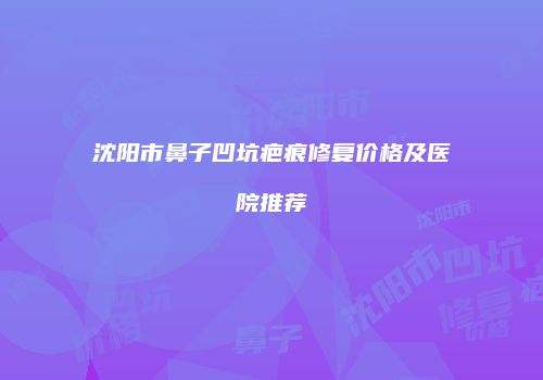 沈阳市鼻子凹坑疤痕修复价格及医院推荐