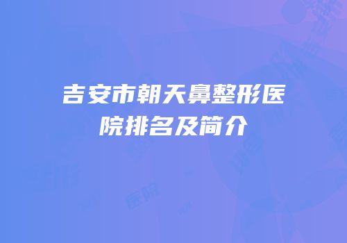 吉安市朝天鼻整形医院排名及简介