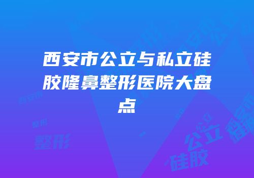 西安市公立与私立硅胶隆鼻整形医院大盘点