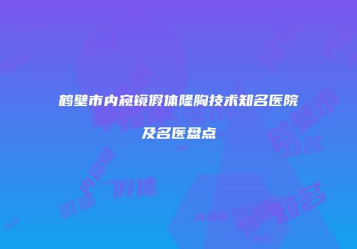 鹤壁市内窥镜假体隆胸技术知名医院及名医盘点