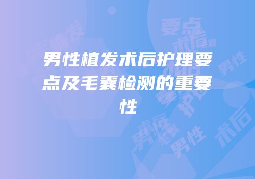 男性植发术后护理要点及毛囊检测的重要性