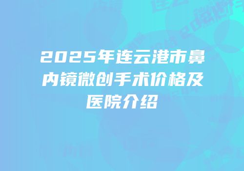 2025年连云港市鼻内镜微创手术价格及医院介绍