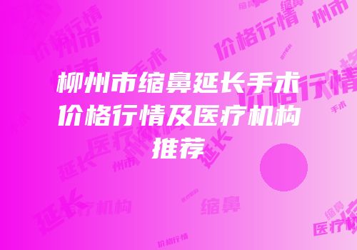 柳州市缩鼻延长手术价格行情及医疗机构推荐