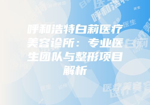 呼和浩特白莉医疗美容诊所：专业医生团队与整形项目解析