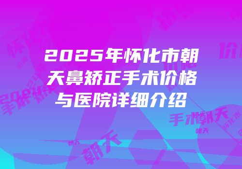 2025年怀化市朝天鼻矫正手术价格与医院详细介绍