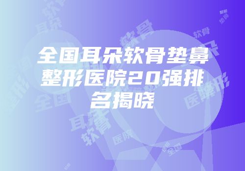 全国耳朵软骨垫鼻整形医院20强排名揭晓