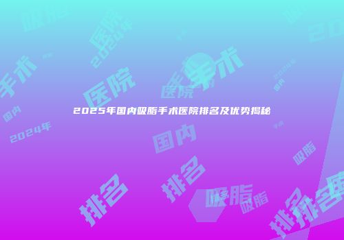 2025年国内吸脂手术医院排名及优势揭秘