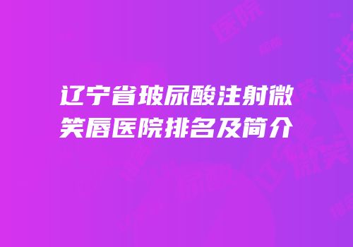 辽宁省玻尿酸注射微笑唇医院排名及简介