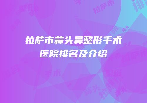 拉萨市蒜头鼻整形手术医院排名及介绍