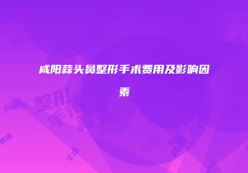 咸阳蒜头鼻整形手术费用及影响因素