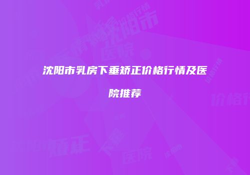 沈阳市乳房下垂矫正价格行情及医院推荐