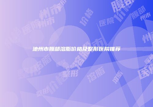 池州市腹部溶脂价格及整形医院推荐