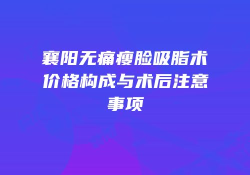 襄阳无痛瘦脸吸脂术价格构成与术后注意事项