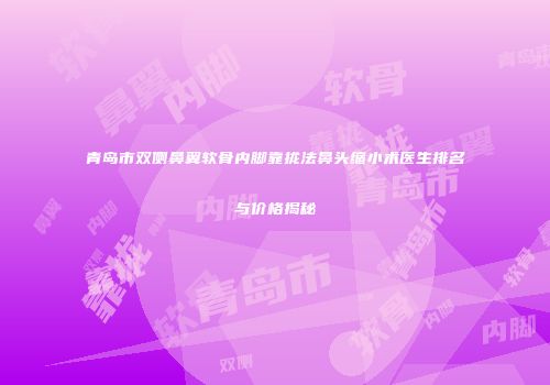 青岛市双侧鼻翼软骨内脚靠拢法鼻头缩小术医生排名与价格揭秘