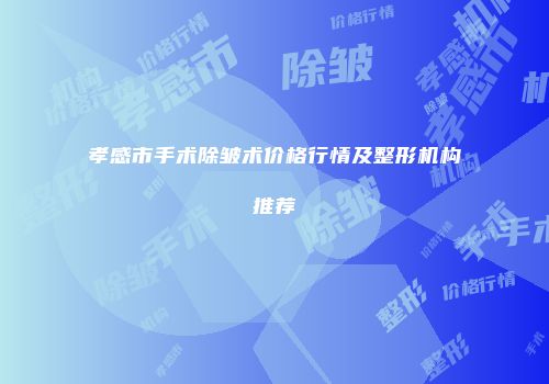 孝感市手术除皱术价格行情及整形机构推荐