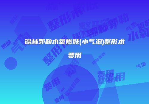 锡林郭勒水氧嫩肤(小气泡)整形术费用