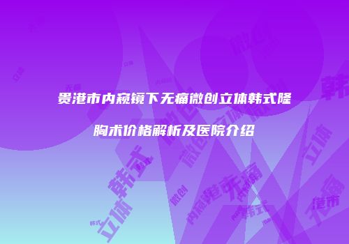 贵港市内窥镜下无痛微创立体韩式隆胸术价格解析及医院介绍