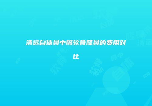 清远自体鼻中隔软骨隆鼻的费用对比