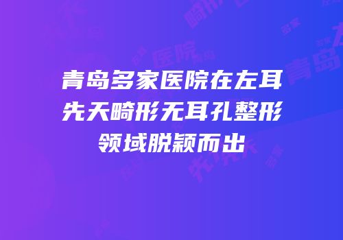青岛多家医院在左耳先天畸形无耳孔整形领域脱颖而出