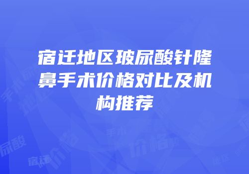 宿迁地区玻尿酸针隆鼻手术价格对比及机构推荐