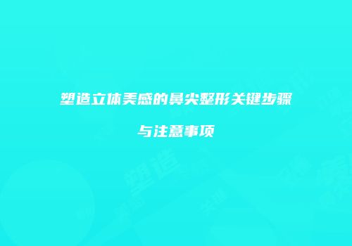 塑造立体美感的鼻尖整形关键步骤与注意事项