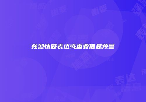 强烈情感表达或重要信息预警