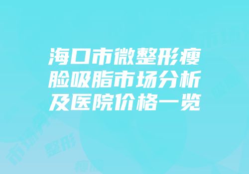 海口市微整形瘦脸吸脂市场分析及医院价格一览