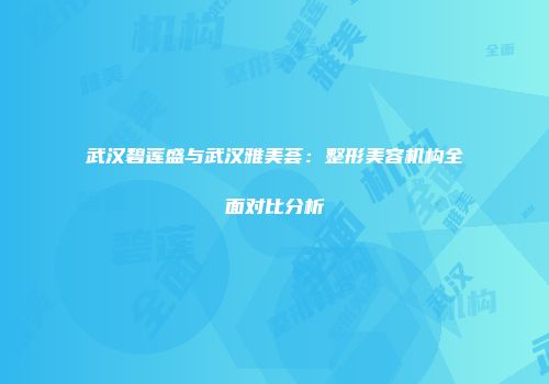 武汉碧莲盛与武汉雅美荟：整形美容机构全面对比分析