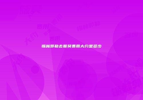 锡林郭勒去腋臭费用大约是多少