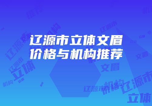辽源市立体文眉价格与机构推荐