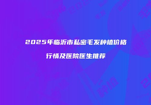 2025年临沂市私密毛发种植价格行情及医院医生推荐
