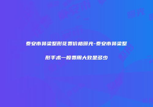 泰安市鼻梁整形花费价格曝光-泰安市鼻梁整形手术一般费用大致是多少