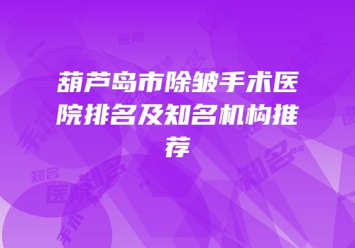 葫芦岛市除皱手术医院排名及知名机构推荐