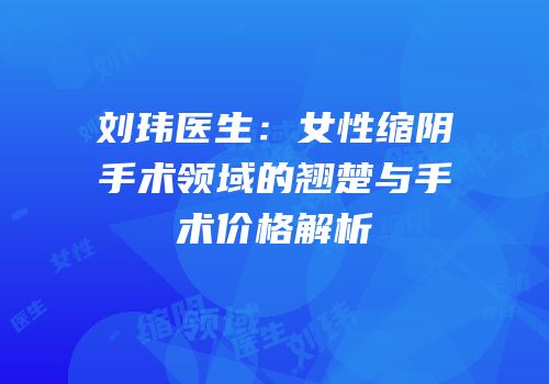 刘玮医生：女性缩阴手术领域的翘楚与手术价格解析