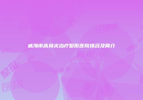 威海市高鼻尖治疗整形医院排名及简介