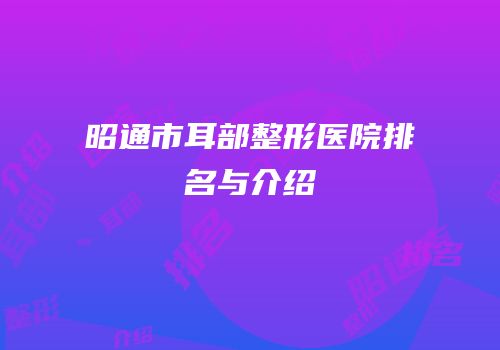 昭通市耳部整形医院排名与介绍