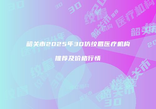 韶关市2025年3D仿纹眉医疗机构推荐及价格行情