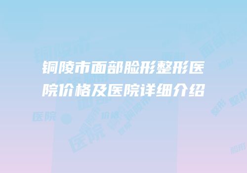 铜陵市面部脸形整形医院价格及医院详细介绍