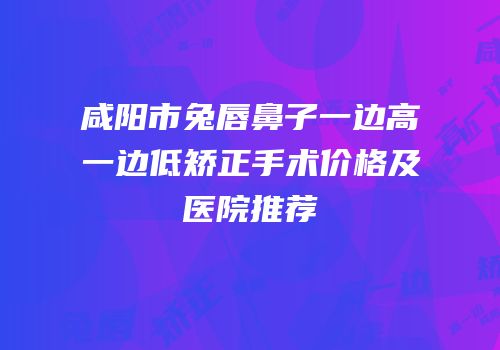 咸阳市兔唇鼻子一边高一边低矫正手术价格及医院推荐