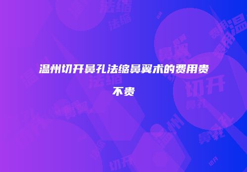 温州切开鼻孔法缩鼻翼术的费用贵不贵